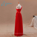 Chiffon Pleat Sashes Bow Red Bridesmaid Dress Wholesale